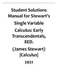 Student Solutions Manual for Stewart's Single Variable Calculus Early Transcendentals, 8ED(James Stewart) |Solution Manual| Reviewed/Updated for 2021. All Chapters included-(11)-900pages