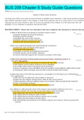 BUS 209 Chapter 8 Study Guide Questions