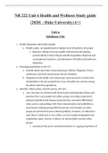 NR 222 Unit 4 Health and Wellness Study guide {2020} -  NURSING Duke University{A+}