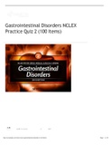 Gastrointestinal Disorders NCLEX Practice Quiz 2 (100 Items) LATEST UPDATE 