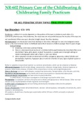 NR602 / NR-602 Final Exam Study Guide (Latest 2021 / 2022): Primary Care of the Childbearing & Childrearing Family Practicum - Chamberlain