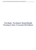 Test Bank - Psychiatric Mental Health Nursing by Mary Townsend (9th Edition)|all chapters Questions and answers