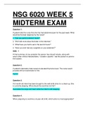 NSG 6020 / NSG6020 MIDTERM EXAM. QUESTIONS AND ANSWERS.