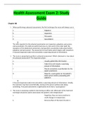 Health Assessment Exam 2: Study Guide WITH QUESTIONS AND ANSWERS