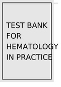 TEST BANK FOR HEMATOLOGY IN PRACTICE 3RD EDITION BY CIESLA