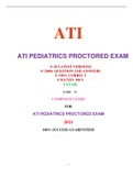 ATI PEDIATRICS PROCTORED EXAM (20 VERSIONS) /  PEDIATRICS ATI PROCTORED EXAM (20 VERSIONS)|VERIFIED AND 100% CORRECT Q & A, COMPLETE DOCUMENT FOR ATI EXAM|