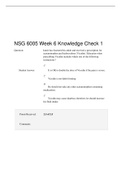 NSG 6005 Week 6 Knowledge Check 1 - Assured A+