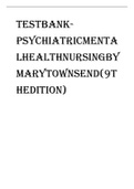 Exam (elaborations) NSG 388 TestBank-Psychiatric Mental   Health  Nursingby   Mary Townsend  9th Edition