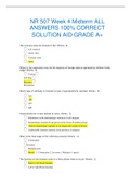NR 507 Week 4 Midterm ALL ANSWERS 100% CORRECT SOLUTION AID GRADE A+