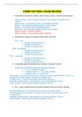 CHEM 120 FINAL EXAM REVIEW / CHEM120 FINAL EXAM REVIEW(LATEST)-CHAMBERLAIN COLLEGE OF NURSING