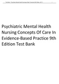Psychiatric Mental Health Nursing Concepts Of Care In Evidence-Based Practice 9th Edition Test Bank