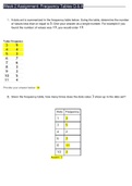 MATH 225N Week 2 Assignment, Frequency Table Question and Answers (Assured Grade A)