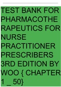 TEST BANK FOR PHARMACOTHERAPEUTICS FOR ADVANCED PRACTICE NURSE PRESCRIBERS 5TH EDITION WOO ROBINSON
