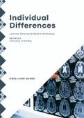 Introductory Psychology I - INDIVIDUAL DIFFERENCES