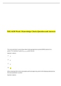 NSG 6430 Week 3 Knowledge Check-Question and Answers
