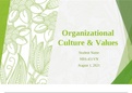 NRS 451VN Topic 4 Assignment; Organizational Culture and Values - PowerPoint Presentation (Version 1)