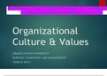 Organizational Culture & Values Presentation ALL ANSWERS 100% CORRECT GUARANTEED GRADE A+ FALL -2021