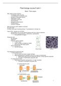 Summary Course 9 Plant Biology term I