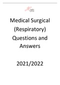 ATI - MedSurg Respiratory Questions latest including 2021 Questions Graded A