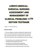 LEWIS'S MEDICAL SURGICAL NURSING ASSESSMENT AND MANAGEMENT OF CLINICAL PROBLEMS