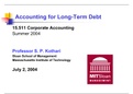 Accounting for Long-Term Debt