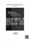 Exam (elaborations) Principles of Foundation Engineering.  Solution Manual by Braja M. Das  