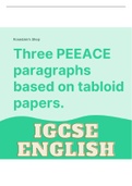 Features of a Tabloid explained in essay layout | Secondary school English ideas