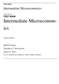 TEST BANK Intermediate Microeconomics NINTH EDITION Hal R. Varian Theodore C. Bergstrom James E. West (complete, answered, workouts)