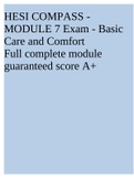 HESI COMPASS - MODULE 7 Exam - Basic Care and Comfort