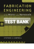 Exam (elaborations) TEST BANK FOR Fabrication Engineering at the Micro- and Nanoscale. 3rd Edition By Stephen A. (Solution manual)