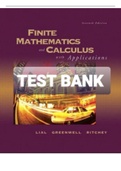 Exam (elaborations) TEST BANK FOR Finite Mathematics 7th Edition By Margaret L. Lial, Raymond N. Greenwell and Nathan P. Ritchey (Instructor's Resource Guide and Solutions Manual) 
