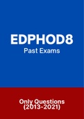 EDPHOD8 - Exam Revision Questions (2013-2021)