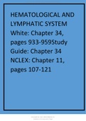 Hematological And  Lymphatics System Latest NCLEX Study Guide 