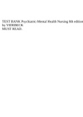 TEST BANK Psychiatric-Mental Health Nursing 8th edition by VIDEBECK MUST READ.