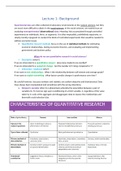 Summary Quantitative Research Methods