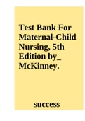 Evolve Resources For Maternal-Child Nursing, 5th Edition - McKinney Test Bank.