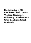 Biochemistry C 785 Readiness Check 2020 – Western Governors University | Biochemistry C785 Readiness Check {A Grade}