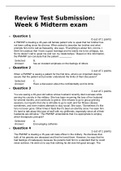 Review Test Submission: Week 6 Midterm exam
