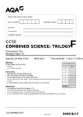 AQA GCSE COMBINED SCIENCE TRILOGY Biology Paper 1 2019