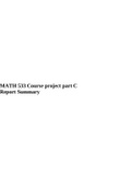MATH 533 Course project part C Report Summary