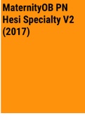 2017 Maternity OB PN Hesi Specialty V2 