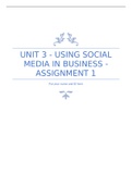 Unit 3: Using Social Media in Business - Assignment 1  (All Criterias Met) | Distinction Grade