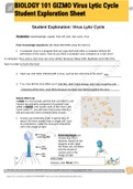 BIOLOGY 101 GIZMO Virus Lytic Cycle Student Exploration Sheet 