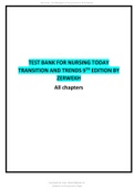 Latest Test Bank for Nursing Today Transition and Trends 9th Edition Zerwekh