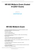	NR 602 Midterm Exam Graded A+{2021 Exam}