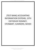Test Bank For Accounting Information Systems, 15th Edition by Romney, Steinbart, Summers, Wood Latest Update