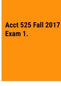 Exam (elaborations) Acct 525 Fall 2017 Exam 1 