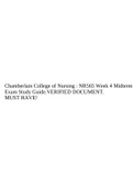Chamberlain College of Nursing : NR565 Week 4 Midterm Exam Study Guide