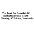 Essentials Of Psychiatric Mental Health Nursing 4th Edition Varcarolis Nursing Test Bank.