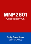 MNP2601 - Exam Questions PACK (2010-2019)